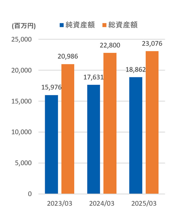 純資産額と総資産額