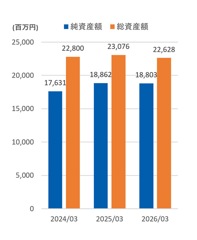 純資産額と総資産額